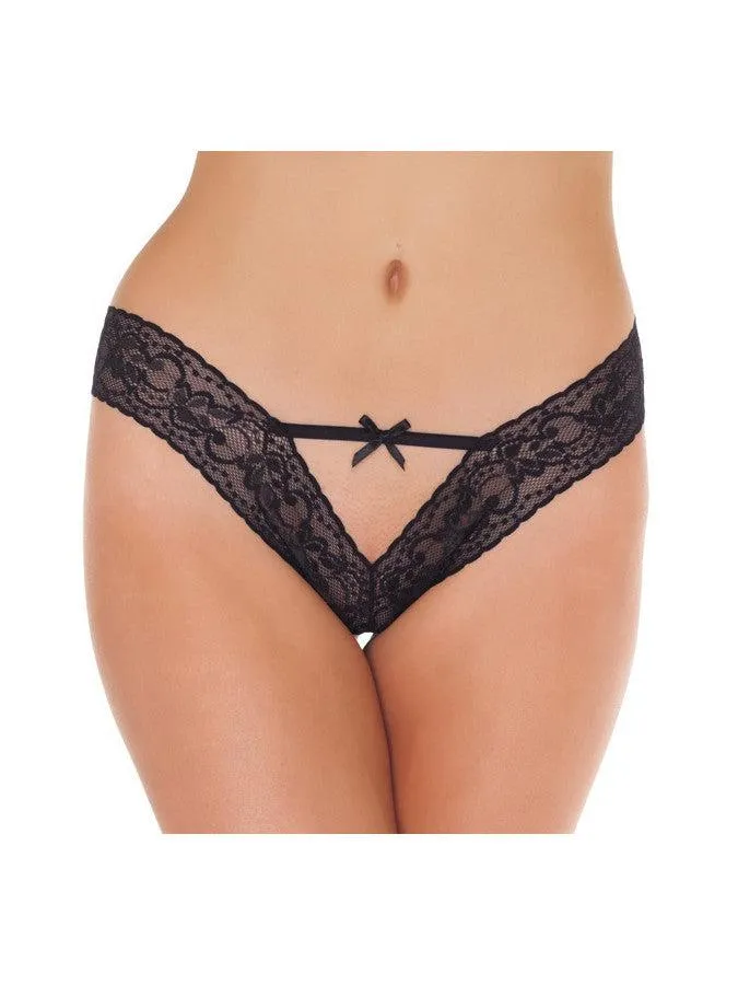 Amorable by Rimba Vibrators Amorable Slipje Vshape Met Bandjes En Strikje Zwart