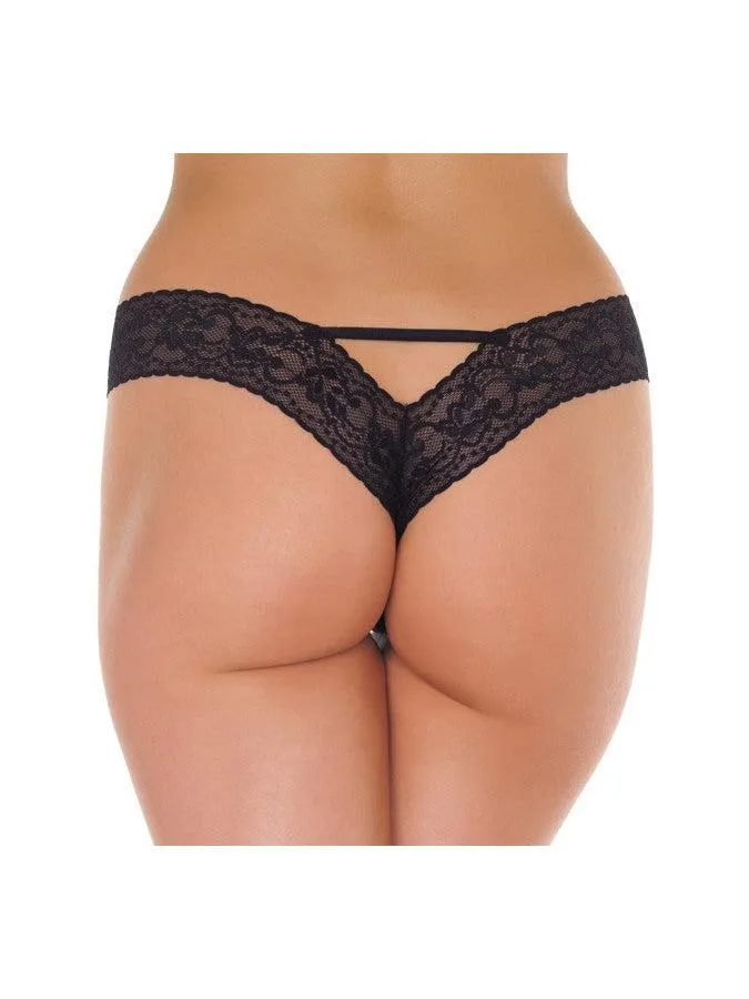 Amorable by Rimba Vibrators | Amorable - Slipje V-shape Met Bandjes En Strikje - Zwart Amorable by Rimba Vibrators | Amorable - Slipje V-shape Met Bandjes En Strikje - Zwart