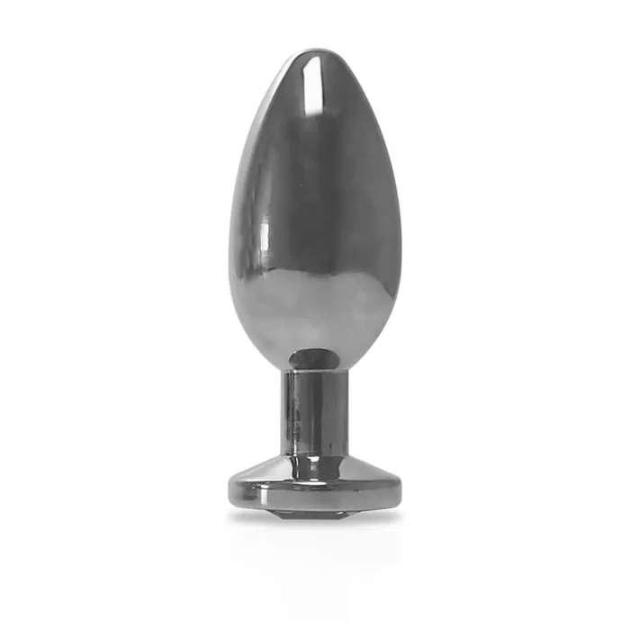 Black Label Anal Black Label RVS Buttplug met Transparant Sierkristal