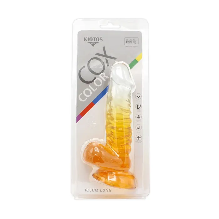 Dildos | Kiotos Cox Color - Gekleurde Dildo 02 - 18,5 x 4 cm - Transparant/Geel - Kiotos COX