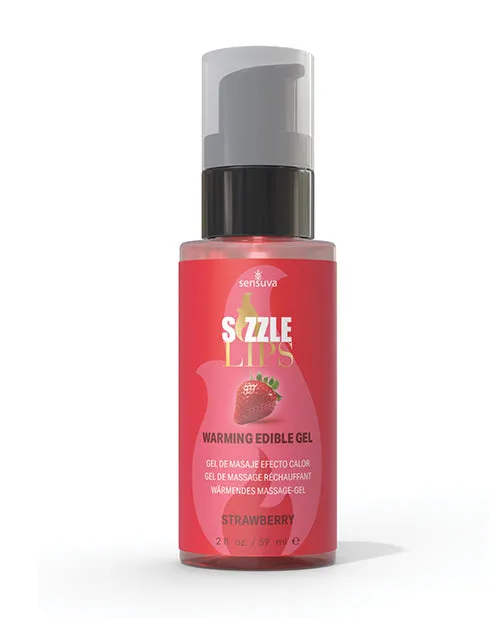 Enhancers Sensuva Sizzle Lips Warming Gel 2 oz Strawberry