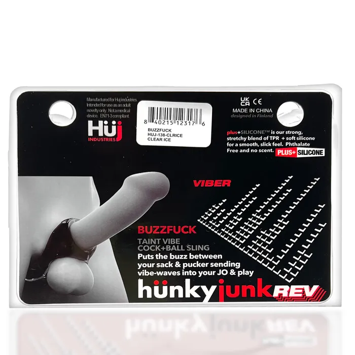 Hünkyjunk - Buzzfuck - Vibrerende Cocksling - Transparant Ice | Hünkyjunk Vibrators