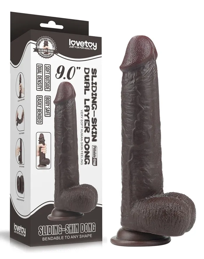 Lovetoy - Realistische XXL Dildo Met Zuignap 23 x 4 cm - Bruin | Lovetoy Dildos