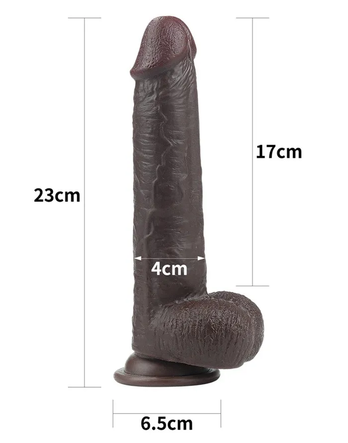 Lovetoy - Realistische XXL Dildo Met Zuignap 23 x 4 cm - Bruin | Lovetoy Dildos
