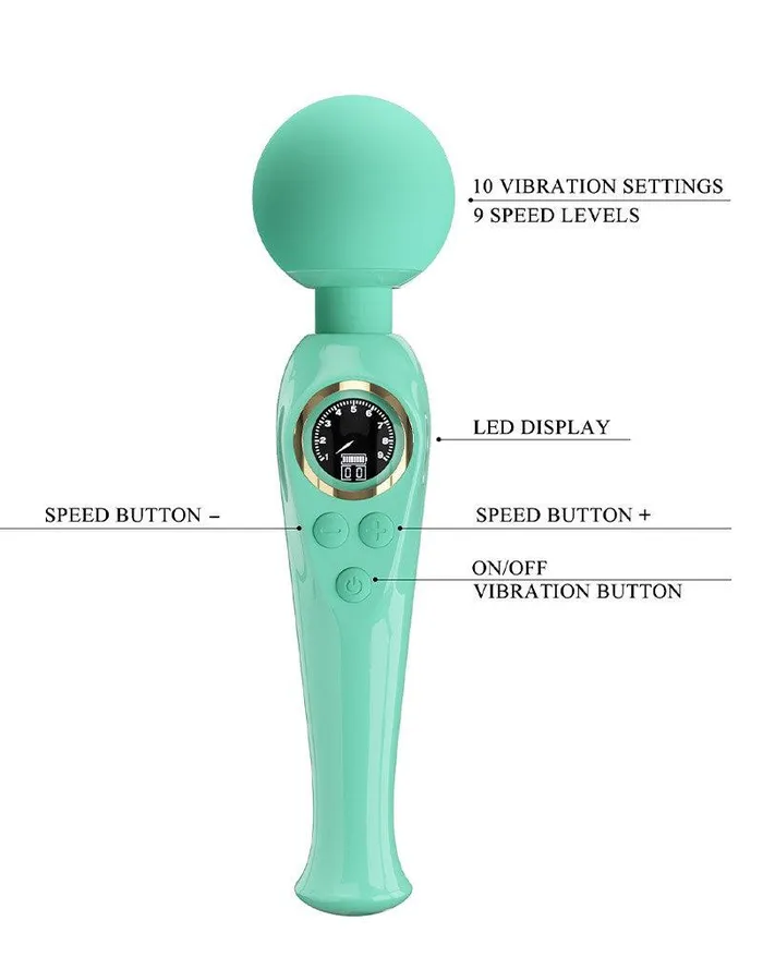 Pretty Love - Skyler - Wand Vibrator - Met LCD Display - Turquoise | Pretty Love Vibrators