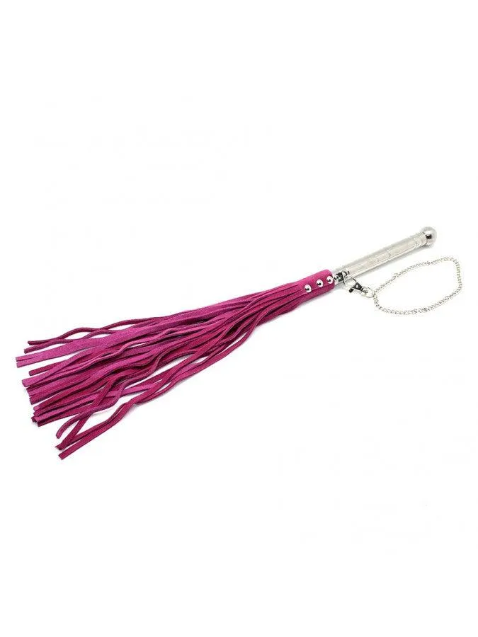 Rimba Bondage Play Leren Zweep Flogger Met Metalen Handvat Roze Rimba Bondage Play Couples