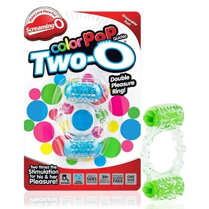 Screaming O ColorPoP Quickie Two-O Vibrating Cock Ring | Couples Screaming O ColorPoP Quickie Two-O Vibrating Cock Ring | Couples
