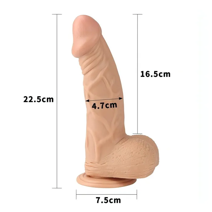 Vibrators | Lovetoy Fallo realisitico con testicoli e ventosa 9'' - Rosa Carne