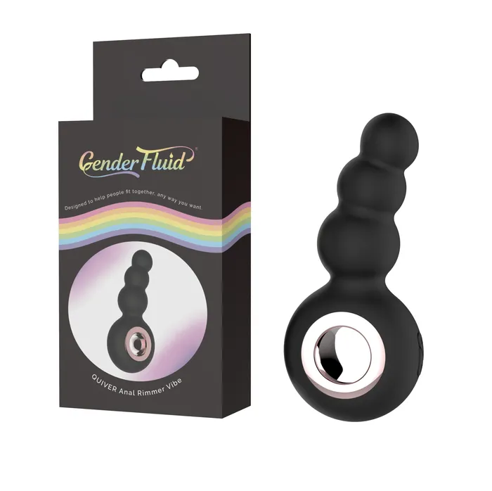 Anal Gender Fluid Gender Fluid Quiver Anal Ring Bead Vibrator Black