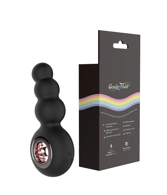 Anal | Gender Fluid Gender Fluid Quiver Anal Ring Bead Vibrator - Black