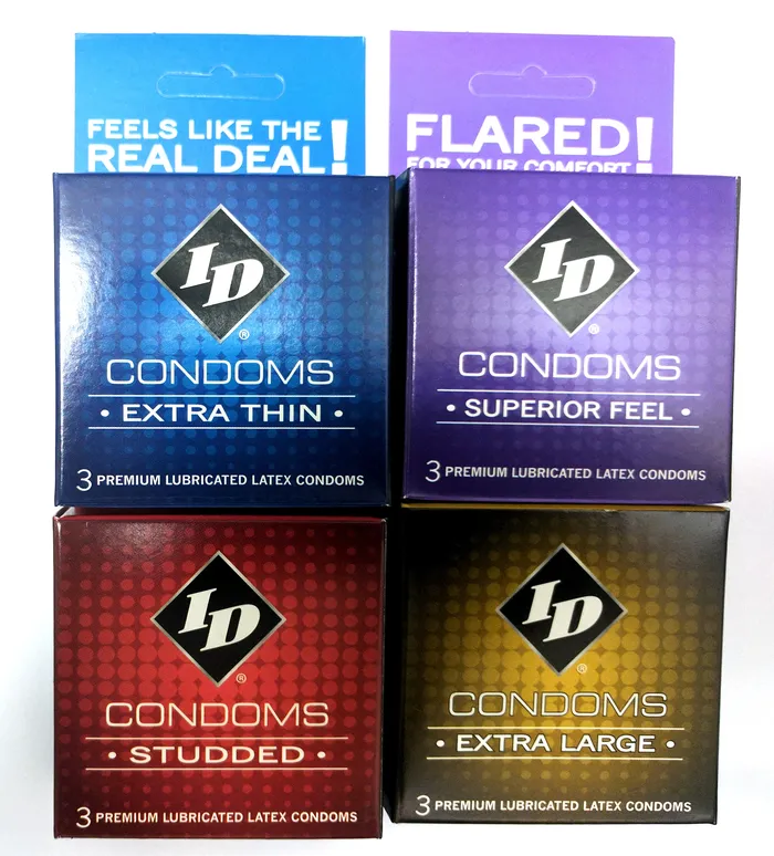 Anal ID Lubricants ID Condoms Case of 72 3 Packs Assorted Styles