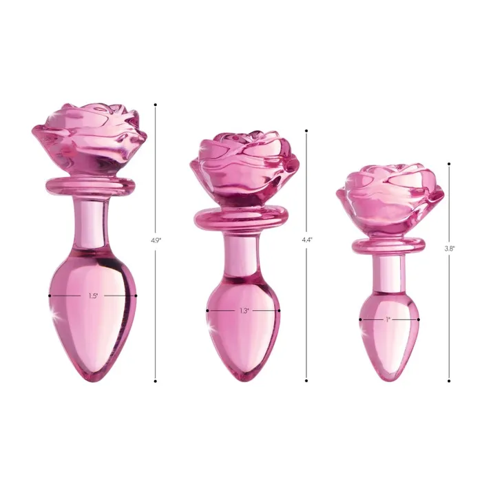 Anal | Xr Brands Booty Sparks Pink Rose Glass Anal Plug - Small Anal | Xr Brands Booty Sparks Pink Rose Glass Anal Plug - Small