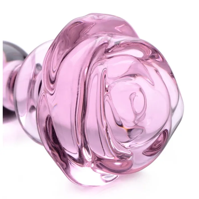 Anal | Xr Brands Booty Sparks Pink Rose Glass Anal Plug - Small Anal | Xr Brands Booty Sparks Pink Rose Glass Anal Plug - Small