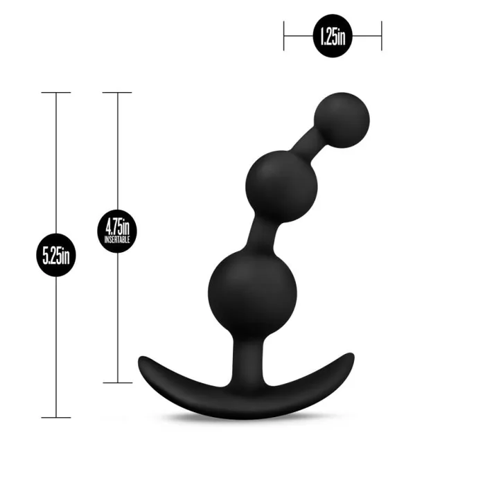 Blush Novelties Anal | Anal Adventures - Platinum - Small Anal Beads - Black Blush Novelties Anal | Anal Adventures - Platinum - Small Anal Beads - Black