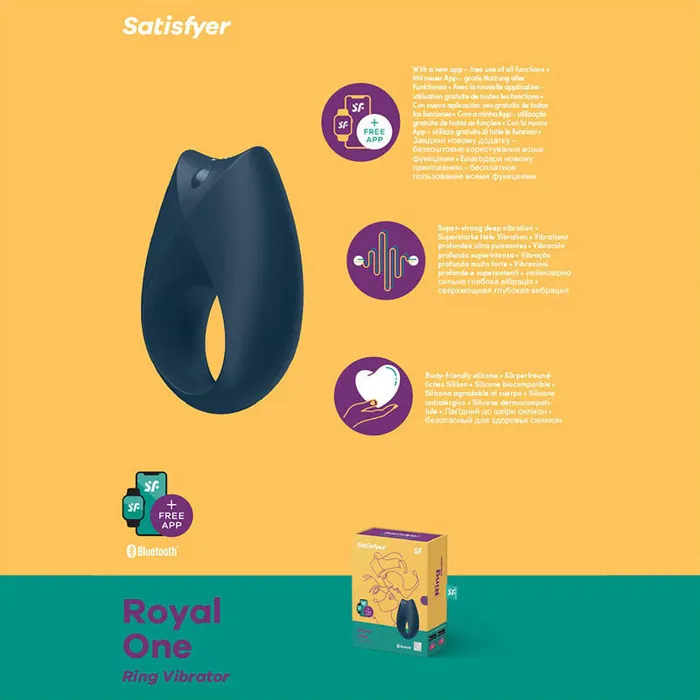 Couples Satisfyer Royal One App Controlled Vibrating Cock Ring Satisfyer