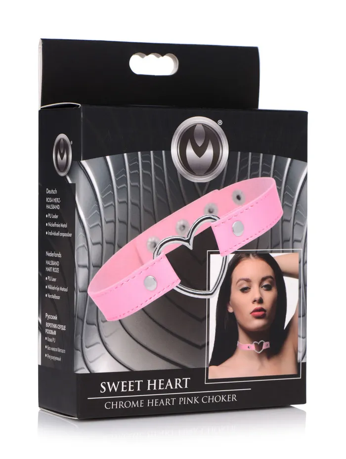 Dark Heart Chrome Heart Black Choker - | XR Brands Anal Dark Heart Chrome Heart Black Choker - | XR Brands Anal
