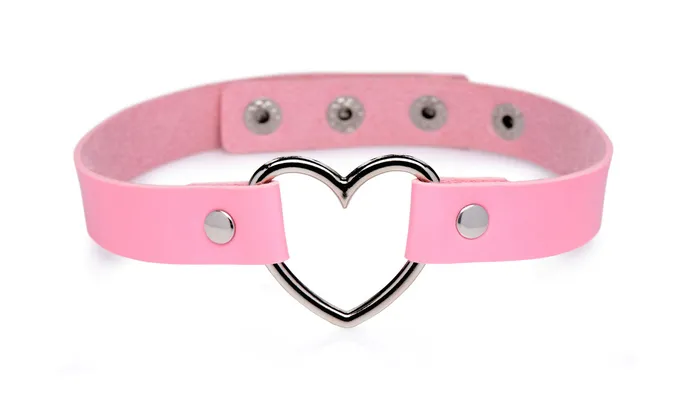 Dark Heart Chrome Heart Black Choker - | XR Brands Anal Dark Heart Chrome Heart Black Choker - | XR Brands Anal