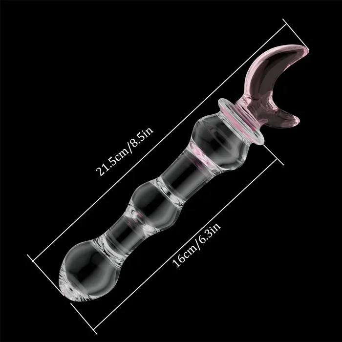 Dildos | Lovetoyshub 8.5 Inch Crescent-Shaped Glass Dildo