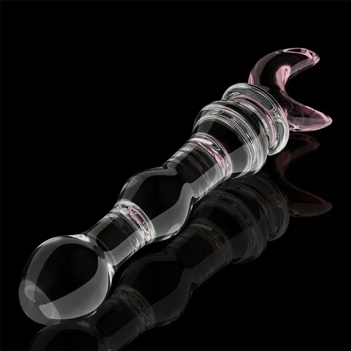 Dildos | Lovetoyshub 8.5 Inch Crescent-Shaped Glass Dildo