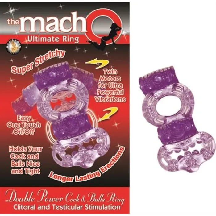 Dildos Nasstoys The Macho Collection Double Power Cock and Balls Rising Purple
