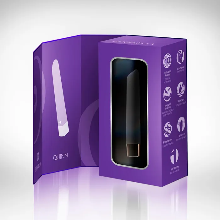 Female Sex Toys | Edonista Ultra Edonista Quinn Silicone Bullet Vibrator Black 10 Modes