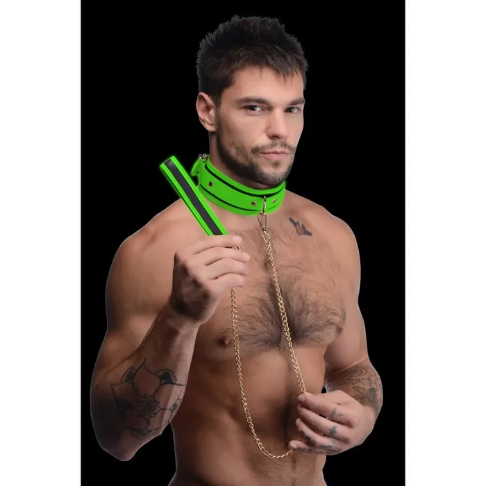 Female Sex Toys | Xr Brands Master Series Kink in the Dark Glowing Collar With Leash Female Sex Toys | Xr Brands Master Series Kink in the Dark Glowing Collar With Leash