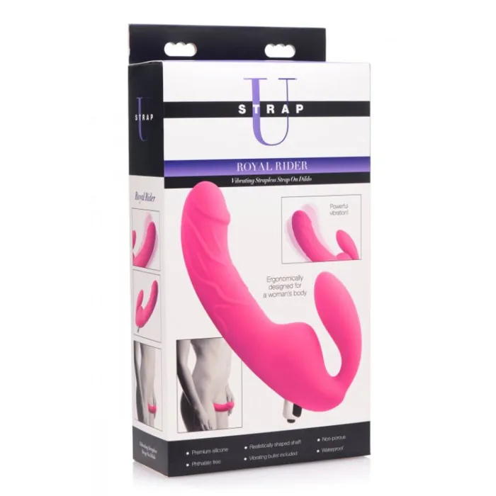 Female Sex Toys | XR Brands Strap U Royal Rider Vibrating Strapless Strap- on Dildo - Pink Female Sex Toys | XR Brands Strap U Royal Rider Vibrating Strapless Strap- on Dildo - Pink
