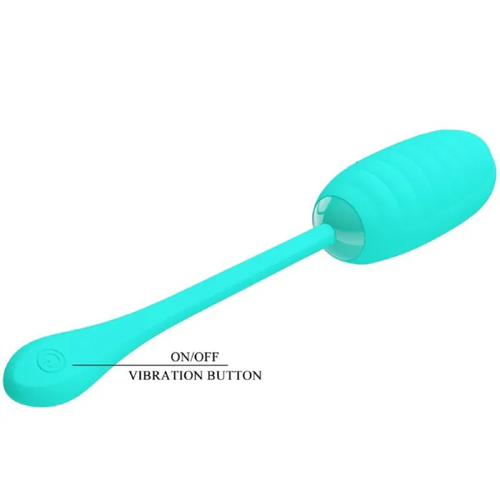 Kirk Rechargeable Vibrating Egg Turquoise Pretty Love Female Sex Toys