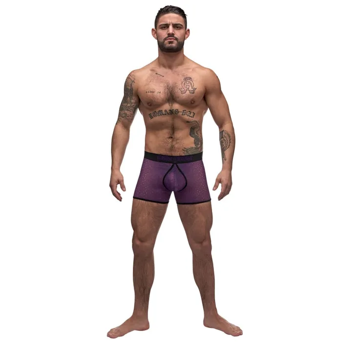 Male Power Vibrators Airotic Mesh Enhancer Short Purple Large