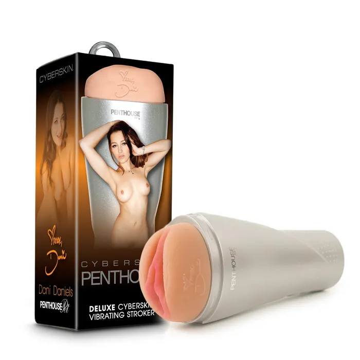 Male Sex Toys Topco Penthouse Deluxe Cyberskin Vibrating Stroker Dani Daniels