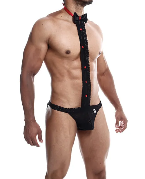 Malebasics Corp Anal Mens Male Basics Tuxedo Lace Jockstrap Black