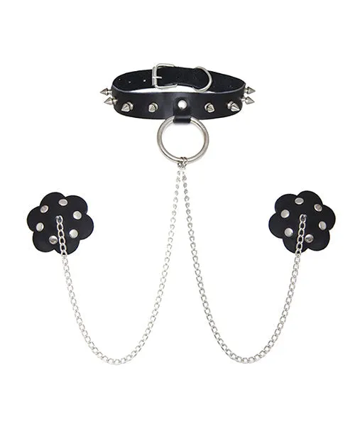 Neva Nude Burlesque Slave 4 U Chain Neck Choker Leather Reusable Silicone Pasties Black Os Neva Nude Restraints Neva Nude Burlesque Slave 4 U Chain Neck Choker Leather Reusable Silicone Pasties Black Os Neva Nude Restraints