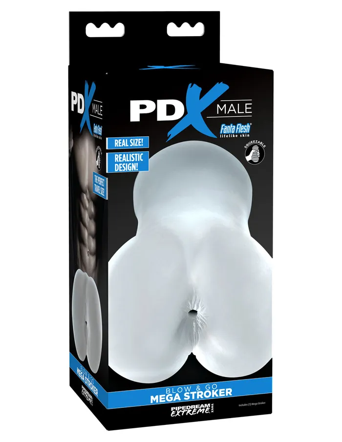 PDX Brands Pdx Male Blow and Go Mega Stroker Clear | Male Sex Toys