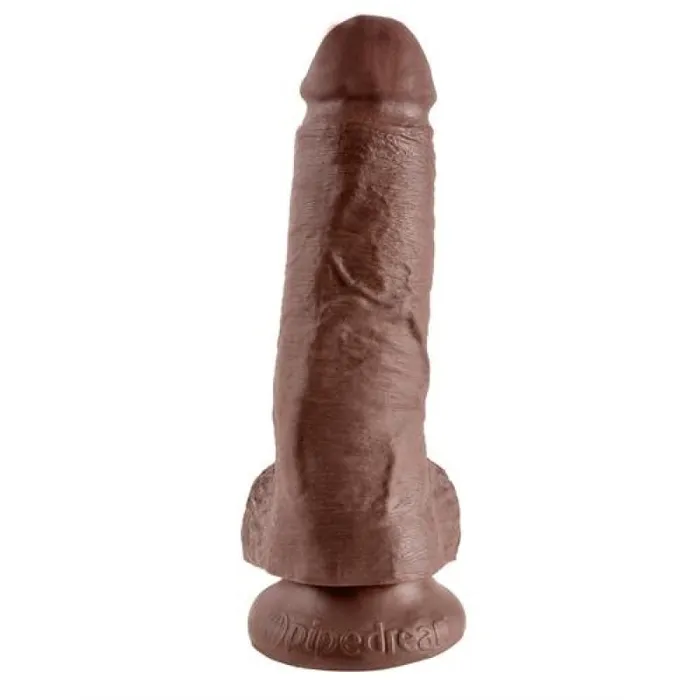 Pipedream Dildos King Cock 8Inch Cock With Balls Brown