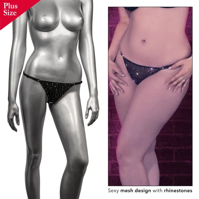 Radiance Plus Size Crotchless Thong - Black | Calexotics Plus Size Radiance Plus Size Crotchless Thong - Black | Calexotics Plus Size