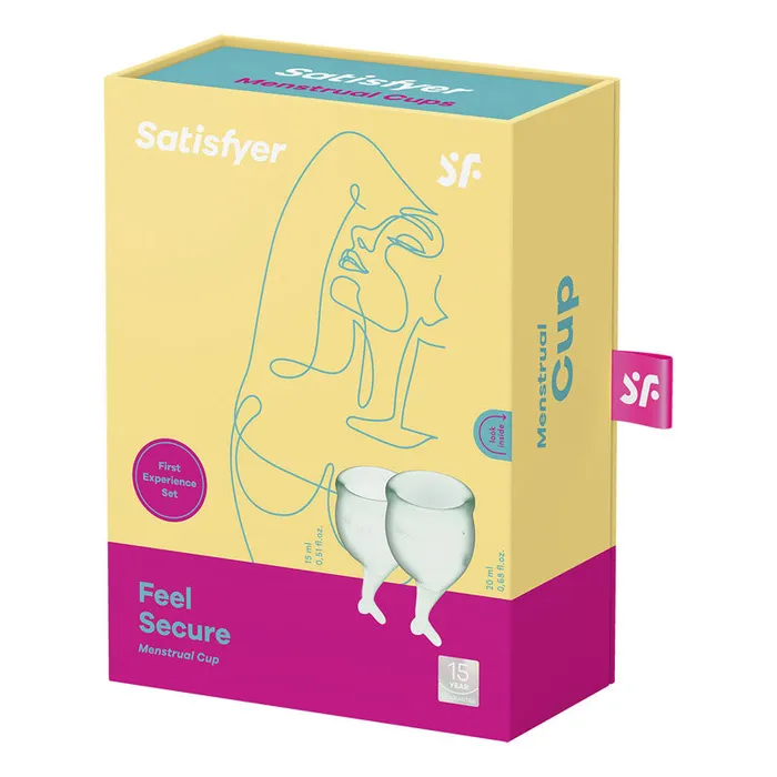 Satisfyer Feel Secure Light Green Silicone Menstrual Cups Set of 2 Satisfyer Anal Satisfyer Feel Secure Light Green Silicone Menstrual Cups Set of 2 Satisfyer Anal