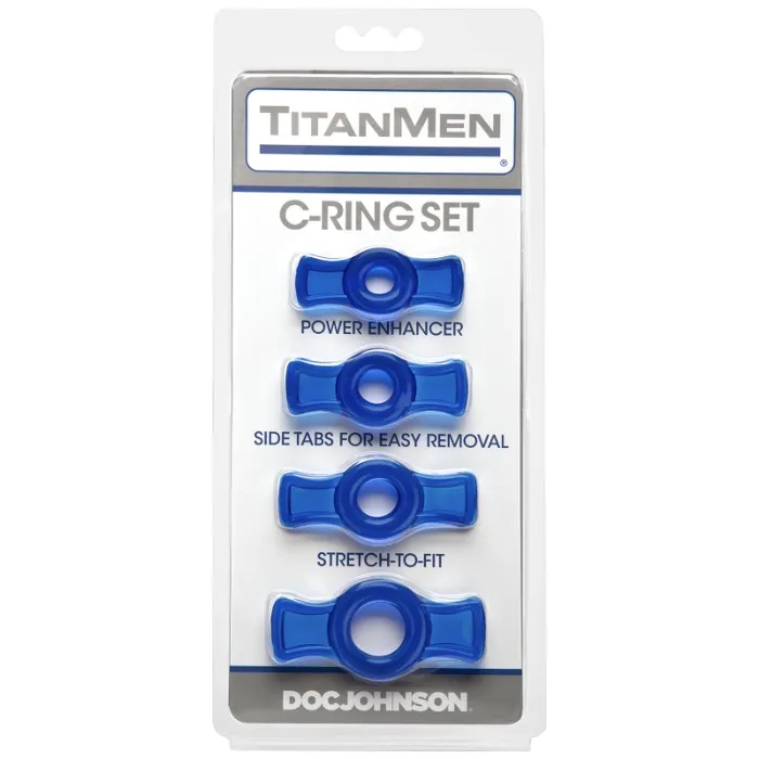 TitanMen Cock Ring Set Blue | Male Sex Toys