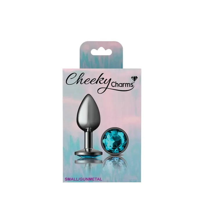 Viben Anal | Cheeky Charms - Gunmetal Metal Butt Plug - Round - Teal - Small Viben Anal | Cheeky Charms - Gunmetal Metal Butt Plug - Round - Teal - Small