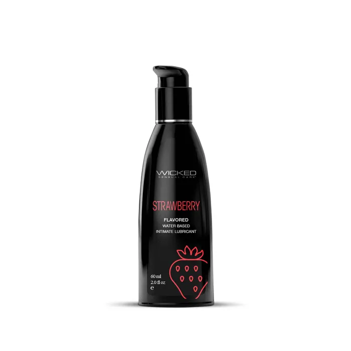 Wicked Sensual Care Lubricants Aqua Strawberry Flavored Water Based Intimate Lubricant 2 Fl Oz Wicked Sensual Care Lubricants Aqua Strawberry Flavored Water Based Intimate Lubricant 2 Fl Oz