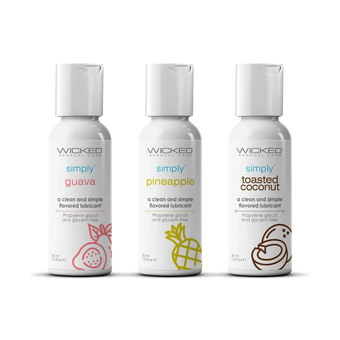 Wicked Sensual Care Male Sex Toys Wicked Simply Tropical Trio 1oz Travel Size Flavored Lubes