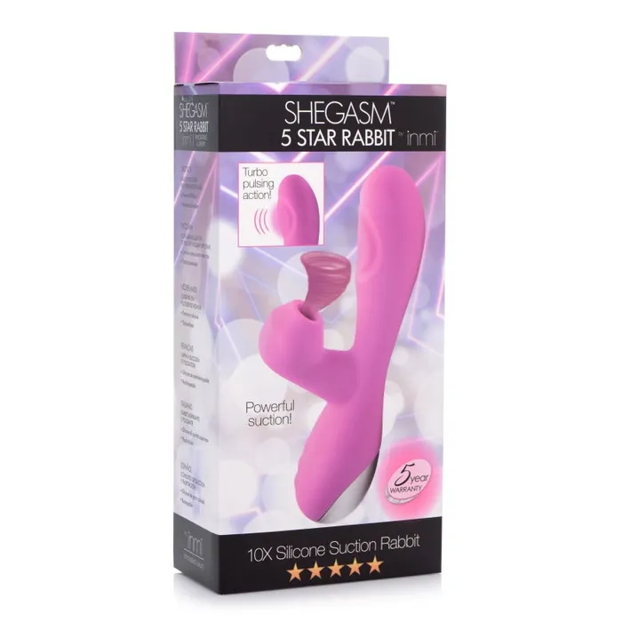 Xr Brands Inmi Vibrators | Shegasm 5 Star 10x Silicone Suction & Pulsing Rabbit - Pink Xr Brands Inmi Vibrators | Shegasm 5 Star 10x Silicone Suction & Pulsing Rabbit - Pink