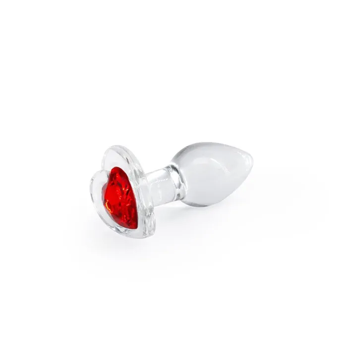 Anal Crystal Desires Red Heart Small Clear Glass 73 cm Butt Plug with Red Heart Gem Base NS Novelties Anal Crystal Desires Red Heart Small Clear Glass 73 cm Butt Plug with Red Heart Gem Base NS Novelties
