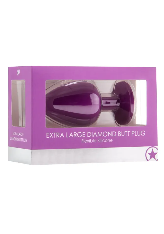 Anal Extra Large Diamond Butt Plug Purple Shots Ouch