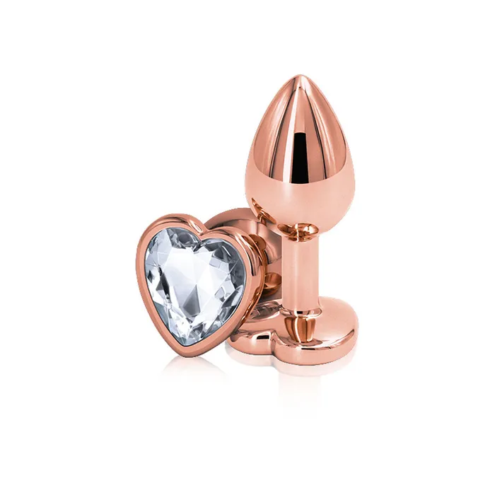 Anal nsnovelties Rear Assets Rose Gold Heart Small Clear