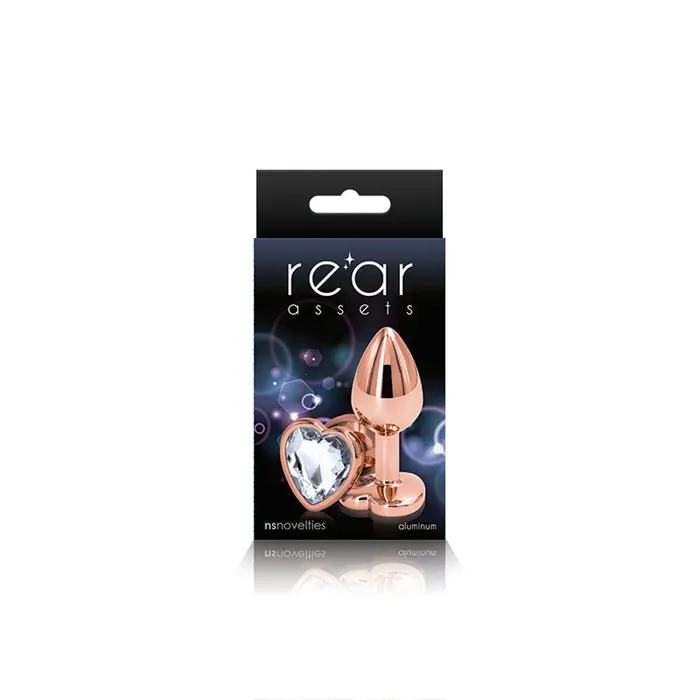 Anal nsnovelties Rear Assets Rose Gold Heart Small Clear