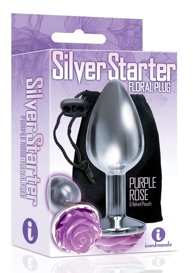 Anal THE 9S The 9s The Silver Starter Rose Stainless Steel Butt Plug Anal THE 9S The 9s The Silver Starter Rose Stainless Steel Butt Plug