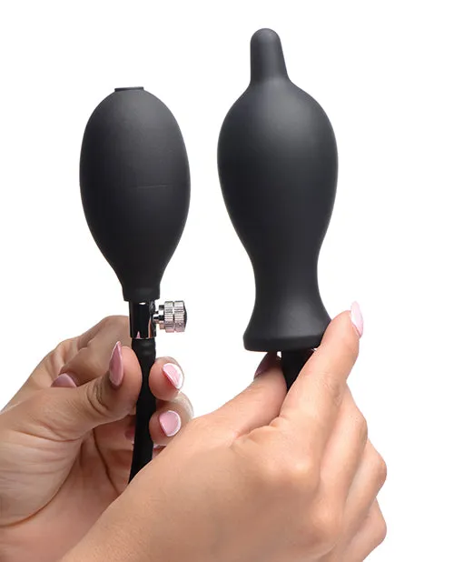 Anal Xr LLC Master Series Dark Inflator Inflatable Silicone Anal Plug Black