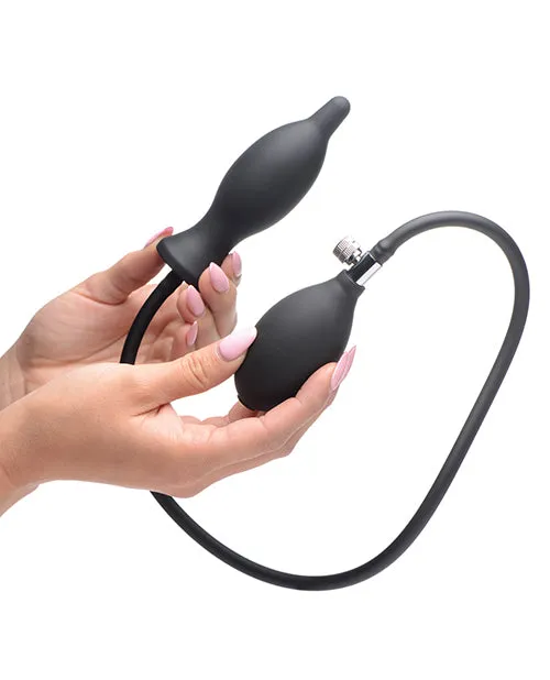Anal Xr LLC Master Series Dark Inflator Inflatable Silicone Anal Plug Black