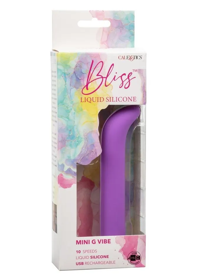 Bliss Liquid Silicone Rechargeable Mini G Vibrator Bliss by CalExotics Female Sex Toys Bliss Liquid Silicone Rechargeable Mini G Vibrator Bliss by CalExotics Female Sex Toys