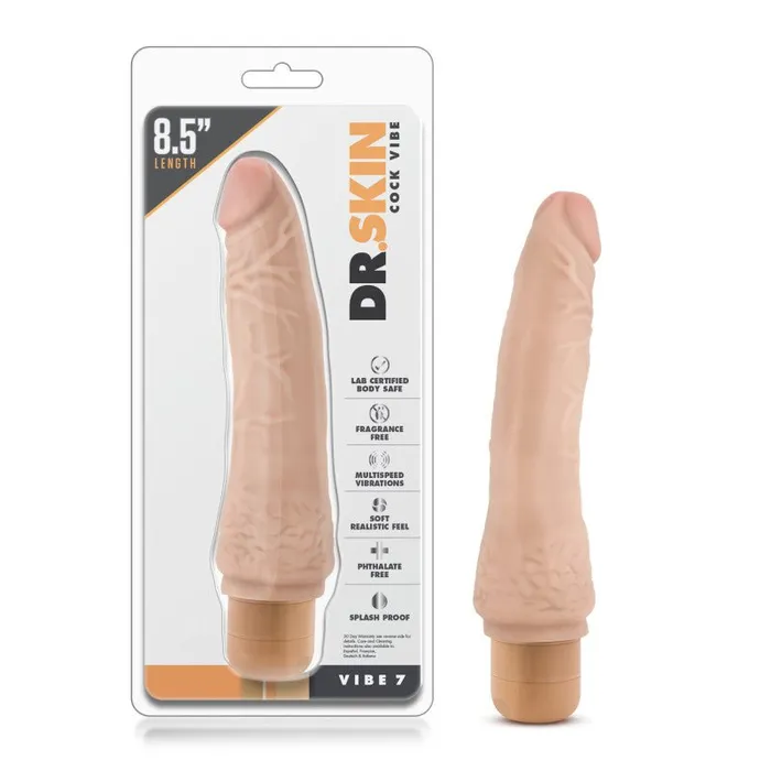 Blush Novelties Dildos Dr Skin Cock Vibe 7 85 Flesh 216 cm Vibrating Dong